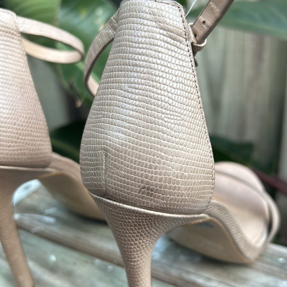 ALDO Tan Snakeskin Ankle Strap 4” stiletto heels. Used - Picture 9 of 10